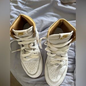 Jordan White and Gold High-Tops